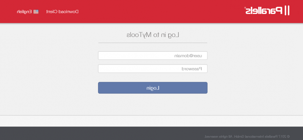 Parallels Main login Page